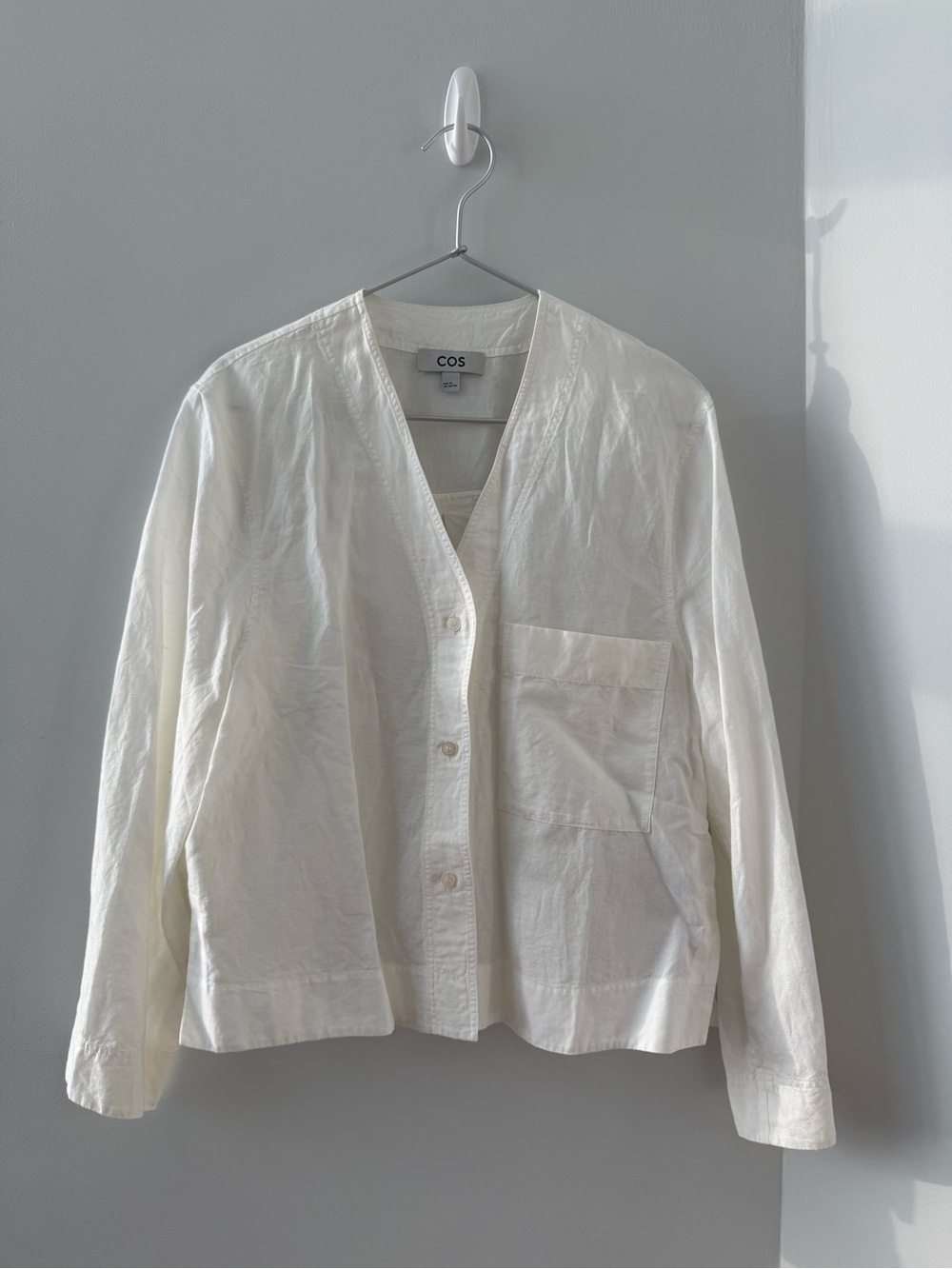 COS Oversized V-Neck Shirt | Size 2 - Picture 2 of 4